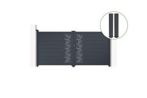 Swing gate 3m ARLBERG H.140cm grey aluminium + 2 posts 20x20cm H.166cm main_image