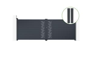 Swing gate 4m ARLBERG H.140cm grey aluminium + 2 posts 20x20cm H.166cm main_image