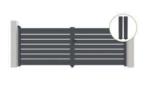 Πόρτα κούνιας 4m VOGEL Υ.140cm γκρι αλουμίνιο + 2 στύλοι 20x20cm Υ.166cm main_image
