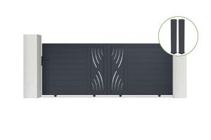 Brama przesuwna 3,5m VELETA wys. 140cm aluminium szare + 2 słupki 20x20cm wys. 1 main_image