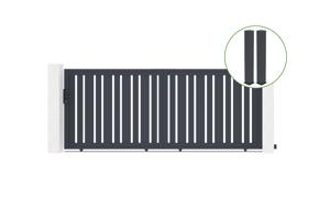 Sliding gate kit 3,5m VEYMONT H.140cm grey aluminium + 2 posts 20x20cm H.166cm main_image