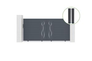 Cancello scorrevole 3m LIFE H.140cm grigio alluminio + 2 montanti 20x20cm H.166c main_image