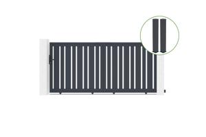 Sliding gate kit 3m VEYMONT H.140cm grey aluminium + 2 posts 20x20cm H.166cm main_image