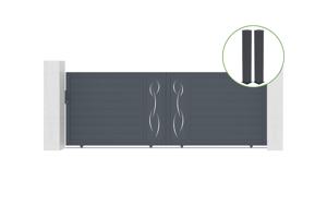 Sliding gate kit 4m LIFE H.140cm grey aluminium + 2 posts 20x20cm H.166cm main_image