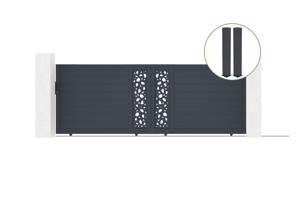 Sliding gate kit 4m SUNNY H.140cm grey aluminium + 2 posts 20x20cm H.166cm main_image