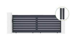 Sliding gate kit 4m VOGEL H.140cm grey aluminium + 2 posts 20x20cm H.166cm main_image