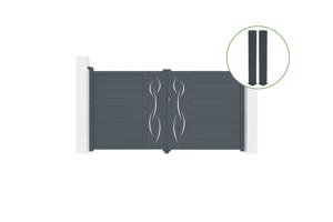 Swing gate 3m LIFE H.160cm grey aluminium + 2 posts 20x20cm main_image
