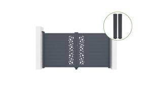 Portail battant 3m SUNNY H.160cm alu gris + 2 poteaux 20x20cm H.190cm main_image