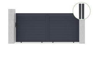 Sliding gate kit 3,5m CARPATIA H.160cm grey aluminium + 2 posts 20x20cm main_image