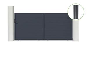 Sliding gate kit 3,5m EIGER H.160cm grey aluminium + 2 posts 20x20cm main_image
