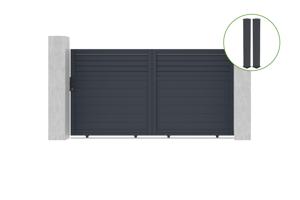 Sliding gate kit 3m CARPATIA H.160cm grey aluminium + 2 posts 20x20cm main_image