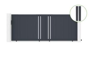 Sliding gate kit 4m GIONA H.160cm grey aluminium + 2 posts 20x20cm main_image