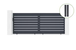 Sliding gate kit 4m VOGEL H.160cm grey aluminium + 2 posts 20x20cm main_image