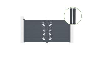 Portail battant 3,5m SUNNY H.180cm alu gris + 2 poteaux 20x20cm H.190cm main_image