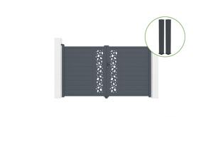 Aluminium swing gate 3m SUNNY H.180cm grey + 2 posts 20x20cm main_image