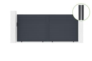 Sliding gate kit 4m CARPATIA H.180cm grey aluminium + 2 posts 20x20cm main_image