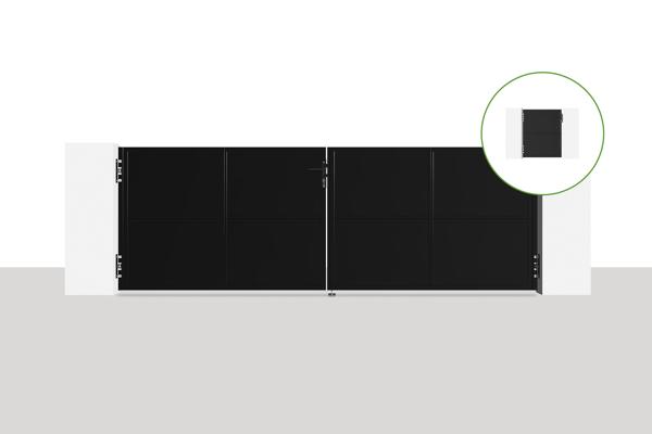 Pack draaipoort 3,5x1,2m NALI + Poort H.120cm mat zwart main image