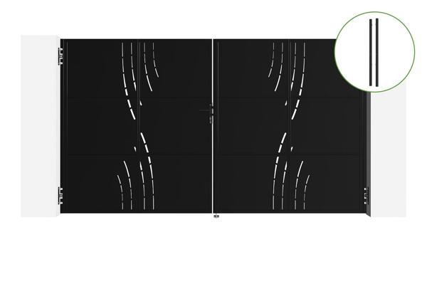 Portail battant acier 3,5m NALI VELETA H.200cm + 2 poteaux main image