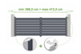 Cancello battente regolabile larghezza 4m VOGEL H.140cm alluminio grigio thumbnail 1
