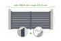 Adjustable swing gate width 3.5m VOGEL H.180cm gray aluminum thumbnail 1