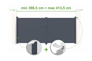 Podesiva krilna vrata širine 4m EIGER V. 180cm sivi aluminij main_image