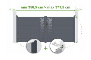 Adjustable swing gate width 3.5m ARLBERG H.160cm gray aluminum main_image