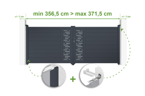 Adjustable swing gate width 3.5m ARLBERG H.140cm gray aluminum main_image