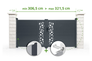 Cancello battente regolabile larghezza 3m SUNNY H.140cm alluminio grigio main_image