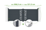 Verstellbares Drehtor Breite 3m SUNNY H.120cm grau Aluminium thumbnail 1