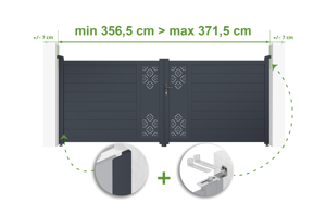 Adjustable swing gate width 3.5m TRIGLAV H.140cm gray aluminum main_image