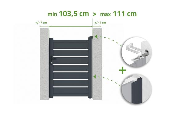 Verstellbare Torbreite 1m VOGEL H.140cm grau Aluminium main image