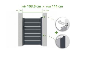Portillon ajustable en largeur 1m VOGEL H.140cm alu gris main_image