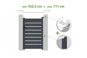 Portillon ajustable en largeur 1m VOGEL H.160cm alu gris main_image