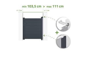EIGER H.115cm grey aluminium adjustable gate, 1m width main_image