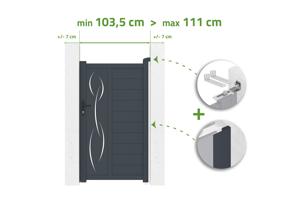 Portillon ajustable en largeur 1m LIFE H.180cm alu gris main_image