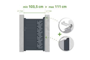 Portillon ajustable en largeur 1m ARLBERG H.160cm alu gris main_image