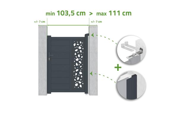 Cancello regolabile in larghezza 1m SUNNY H.140cm grigio alluminio main image