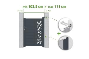 Grind justerbar i bredd 1m SUNNY H.140cm grå aluminium main_image