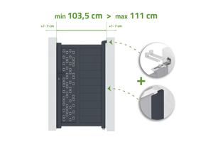 Portti säädettävä leveydellä 1 m ADULA korkeus 180 cm harmaa alumiini main_image