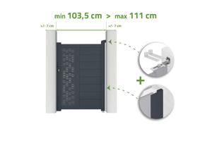 Vrata nastavljiva širina 1m ADULA višina 140 cm siva aluminijasta main_image