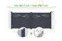 Verstellbares Drehtor Breite 3,4m HALTI H.140cm grau Aluminium thumbnail 1