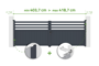 Portail battant ajustable en largeur 4m NEVIS H.140cm alu gris thumbnail 1