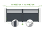 Portail battant ajustable en largeur 4m NEVIS H.160cm alu gris thumbnail 1