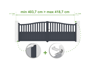 Adjustable swing gate width 4m MEIJE H.140cm gray aluminum thumbnail 1