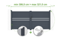 Adjustable swing gate width 3m CIMONE H.140cm gray aluminum thumbnail 1