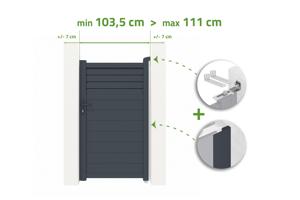 Gate adjustable in width 1m CARPATIA H.180cm gray aluminum main_image