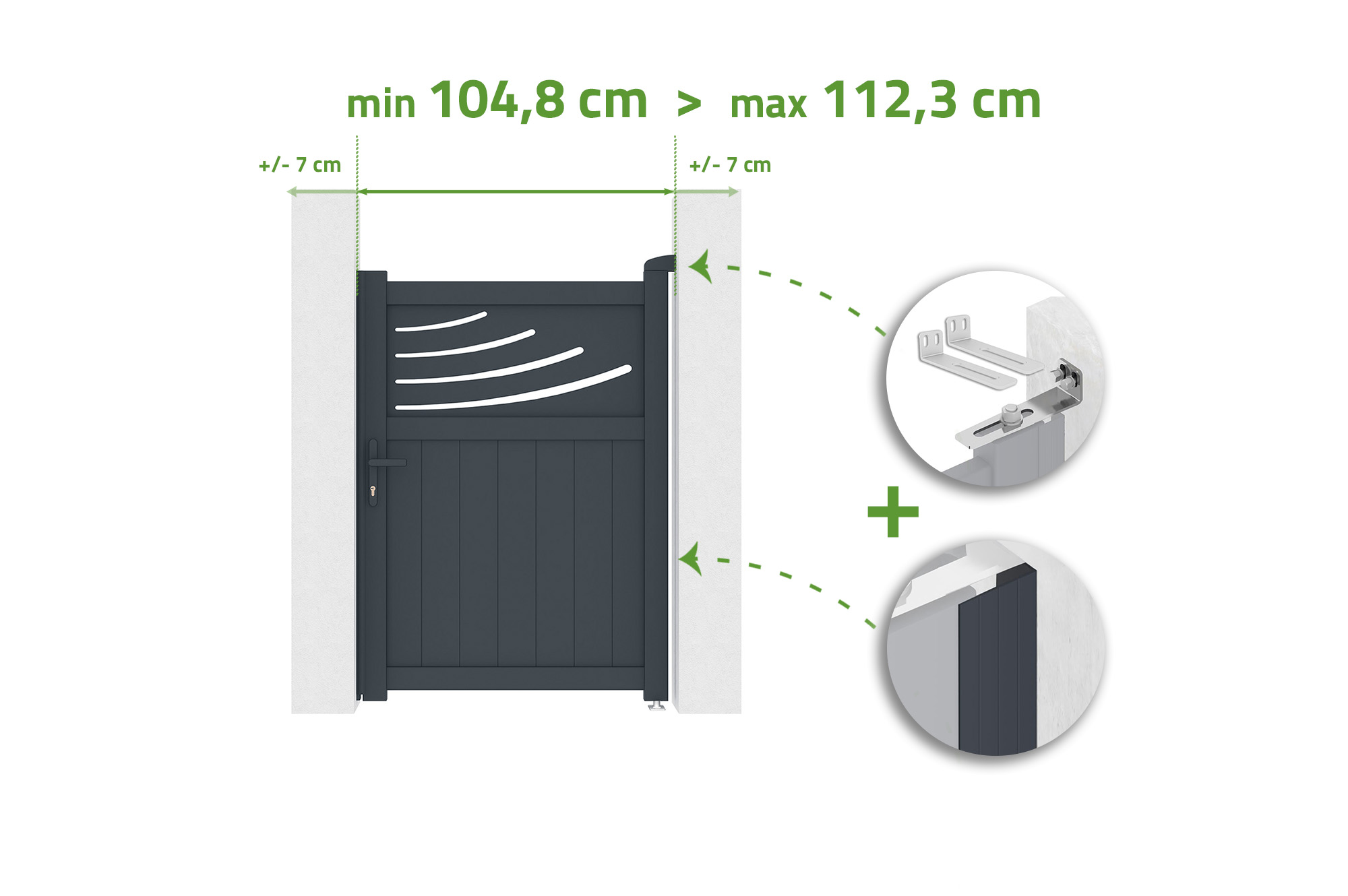 Portillon ajustable en largeur 1m HALTI H.140cm alu gris main image