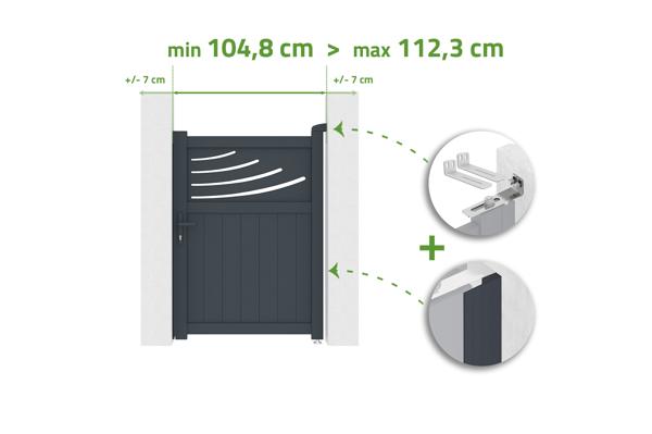 Portti, säädettävä leveys 1 m, HALTI, korkeus 140 cm, harmaa alumiini main image