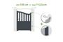 Gate adjustable in width 1m MEIJE H.140cm gray aluminum thumbnail 1