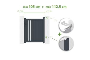 Portillon ajustable en largeur 1m GIONA H.120cm alu gris main_image